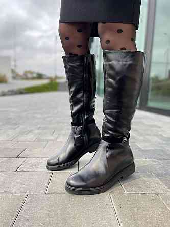 Чоботи жіночі ARLETT чорні натуральна шкіра зима 39см обхват 37см (1729) Коломия
