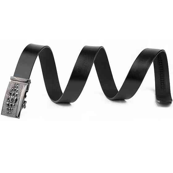 Ремень мужской с пряжкой автомат и силуэтом под экзотику Черный (Vintage) Киев