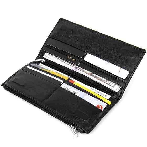 Практичный женский кожаный кошелек ST Leather 19378 Черный Киев