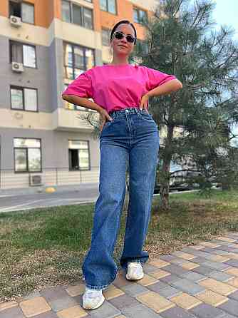 Джинси жіночі Twin 1342 straight fit jeans палаццо рівні від стегна стрейчеві, синій, 38, 38, 82 см, Одеса