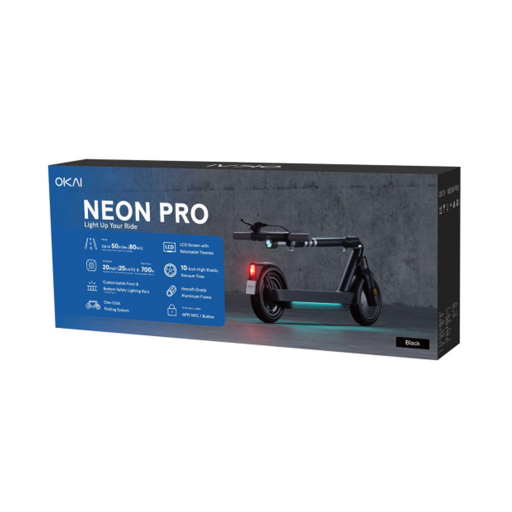 Електросамокат OKAI ES30-NEON PRO 10", 350W, 14,7Ah, 80km, 25km h, 25%, NFC, App, колір чорний ES30-B Одеса - фото 2