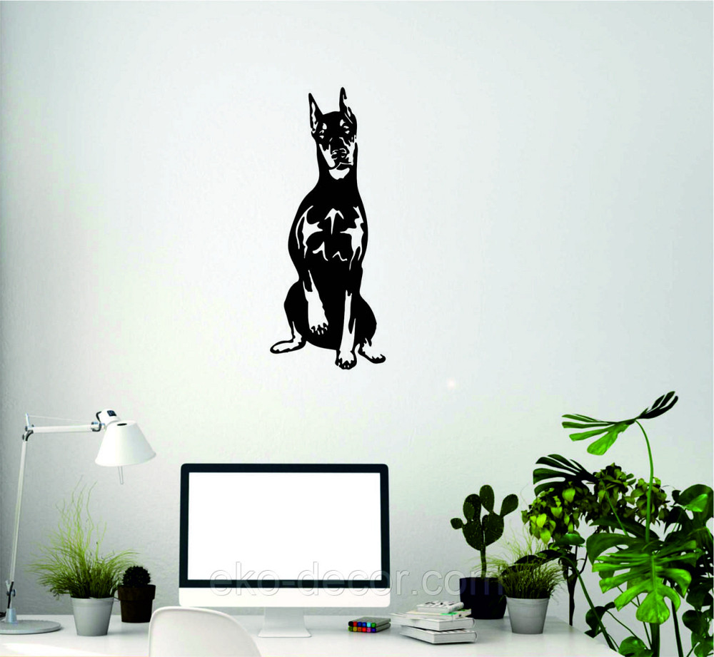 Декоративне настінне Панно «Доберман», Декор на стіну 110*44 см, Чорний Київ - фото 6