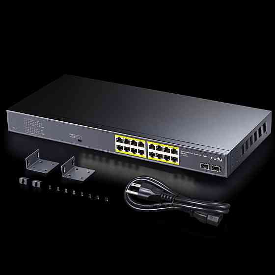 Комутатор Cudy GS1020PS2, 16-Port Gigabit PoE+ Switch with 2 Gigabit SFP ports 200W Вінниця