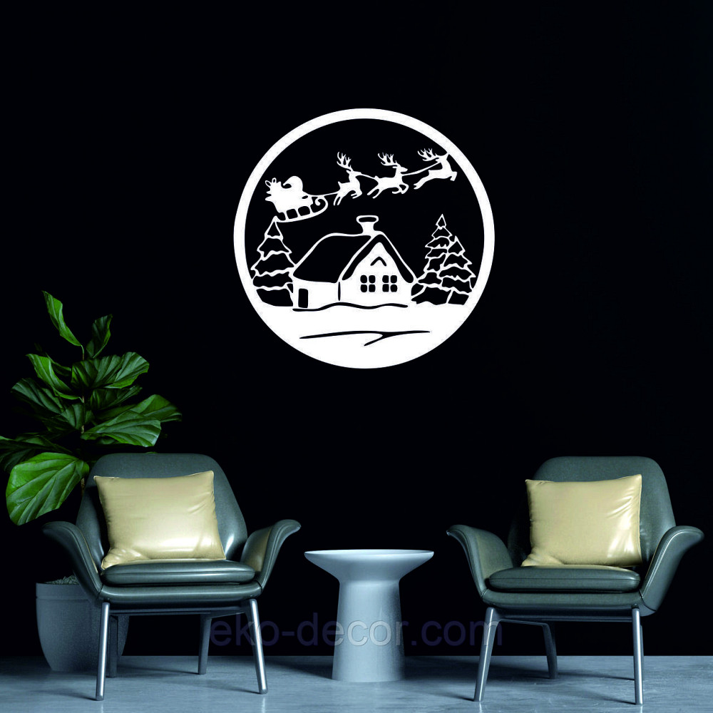 Декоративне настінне Панно «Новий рік», Декор на стіну 70*70 см, Білий Київ - фото 4