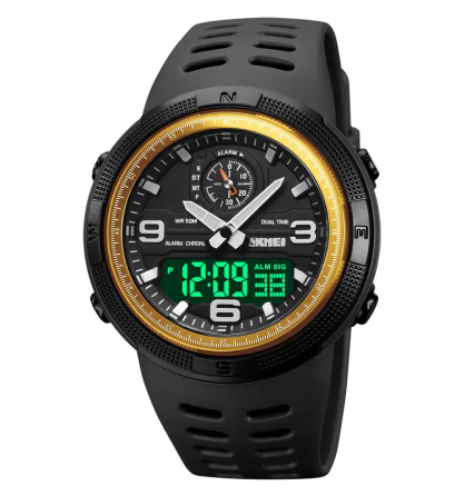 Мужские спортивные часы Skmei 1655 (Черный с золотом) Винница