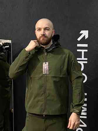 Тактична куртка чоловіча олива легка, водостійка, для туризму, риболовлі та активного відпочинку Львів