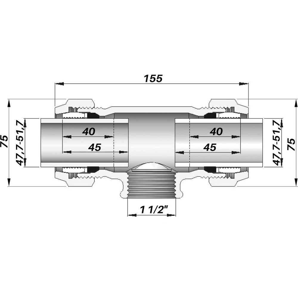 З'єднання зажимне трійник Gebo QТ 1 1/2″ (000002363) Київ - фото 2