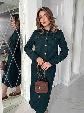 Жіночий костюм з мікровельвету Favorit 50-52, Темно-зелений Київ