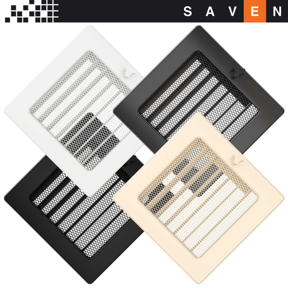 Вентиляційна решітка для каміна SAVEN 17х17 кремова з жалюзі Львів - фото 6