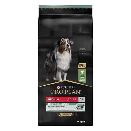 Сухий корм PRO PLAN Medium Adult 1+ Sensitive Digestion для дорослих собак середніх порід, з чутливим травленням, з ягням, 14 кг Київ