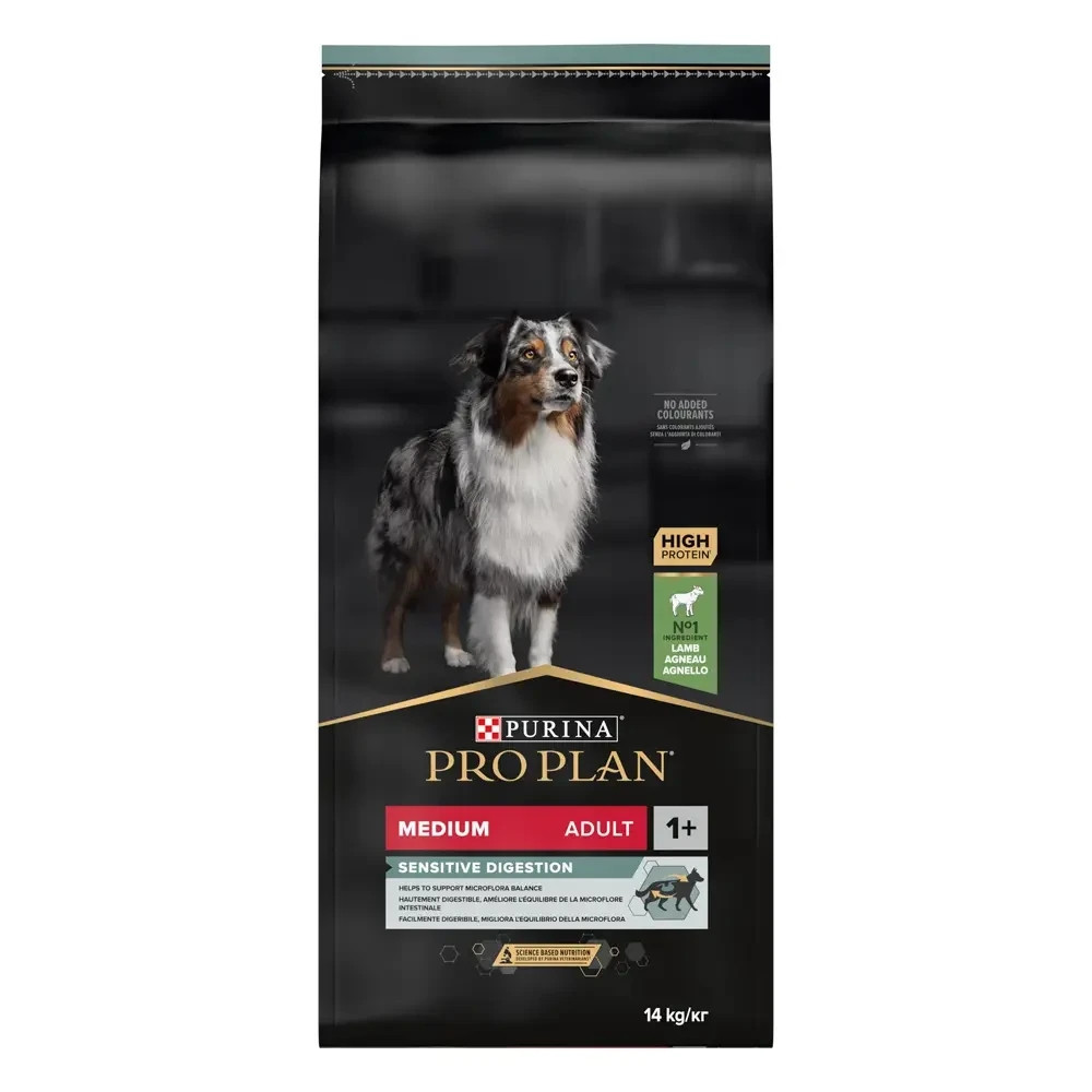 Сухий корм PRO PLAN Medium Adult 1+ Sensitive Digestion для дорослих собак середніх порід, з чутливим травленням, з ягням, 14 кг Київ - фото 1