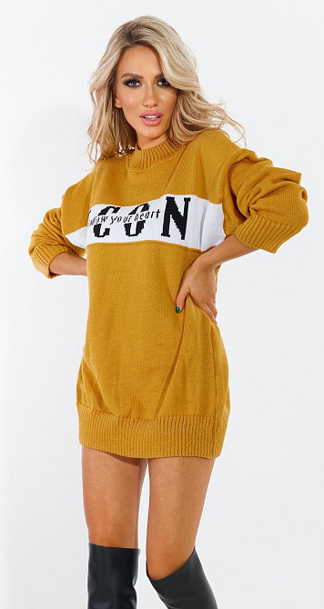 Светр туніка з написом (48-52) Київ - фото 2