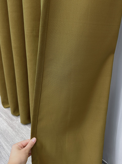Комплект готових штор VR-Textil Мікровелюр Petek № 1503ш Гірчичний 200х290 см 2 шт (32-515) Київ - фото 7