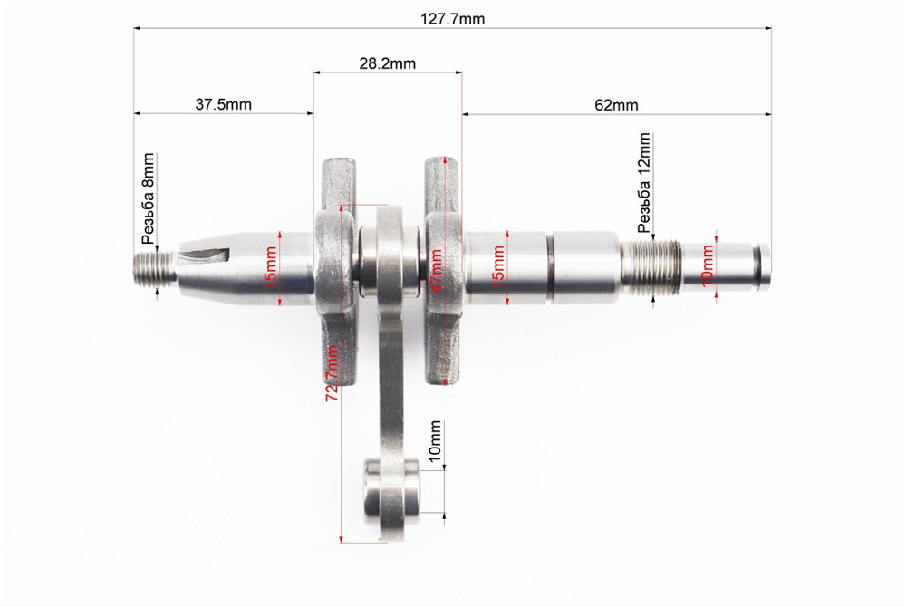 Колінвал, палець 10mm MS-180 + підшипник + підшипник 6002-2шт + сальник 15x25x5-2шт, металева коробка Киев - изображение 2