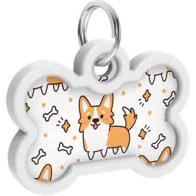 Адресник для животных WAUDOG Smart ID с QR паспортом "Корги", кость 40х28 мм (0640-0212) Винница
