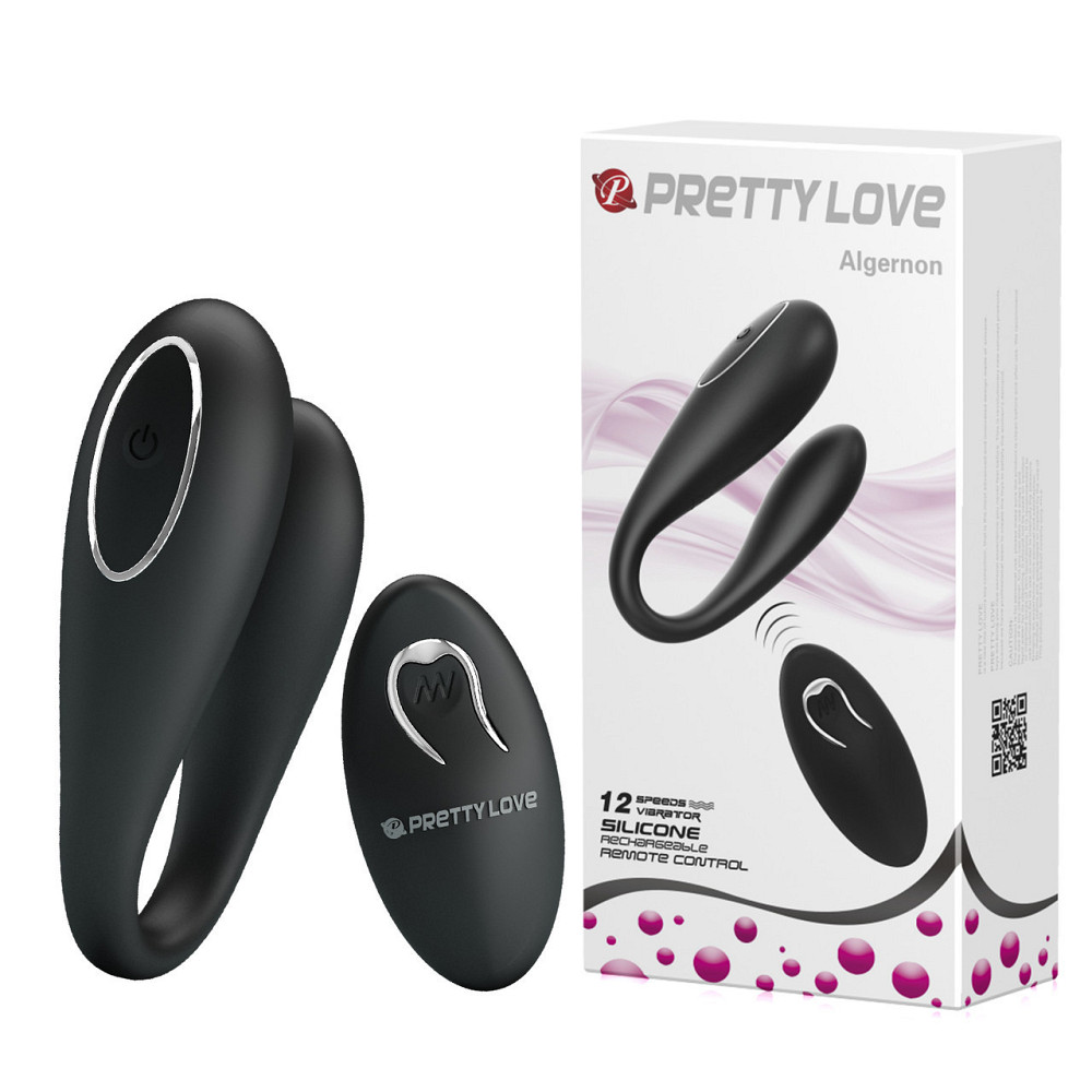 Вібратор для пар PRETTY LOVE Algernon з пультом, чорний Sex Aura Київ - фото 1