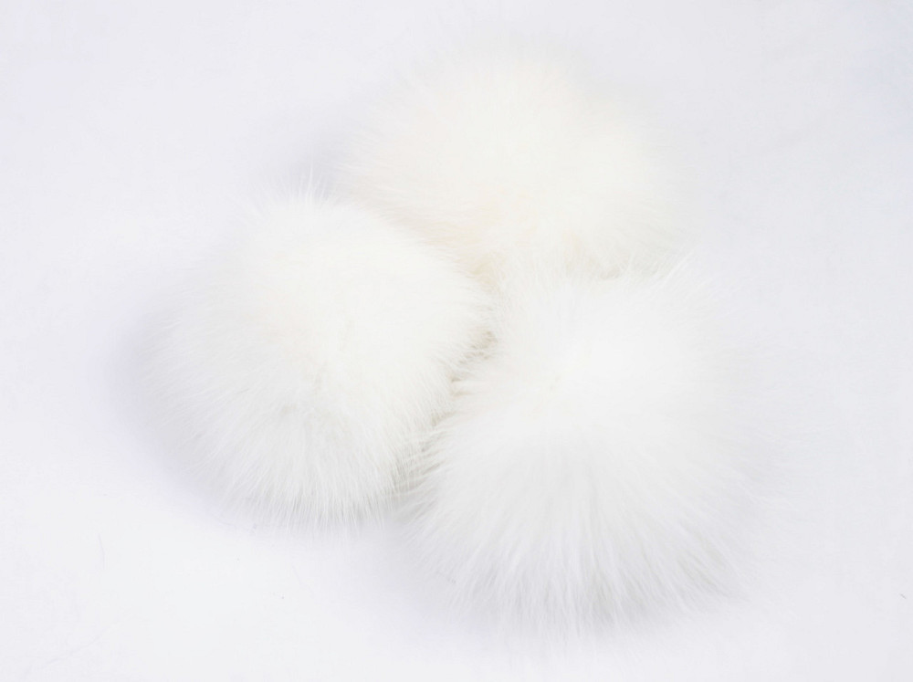 Помпон на шапку з хутра песця 10-12 см Білий Харків - фото 3