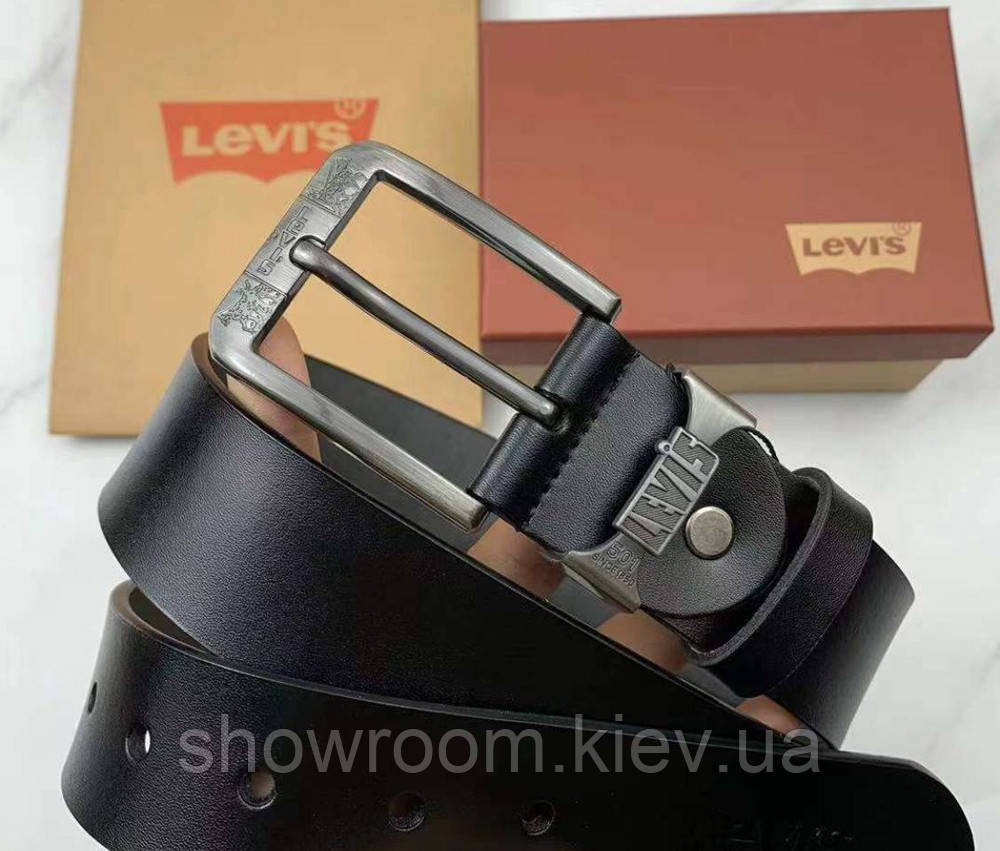 Мужской брендовый ремень в подарочной упаковке (515) черный Киев - изображение 1
