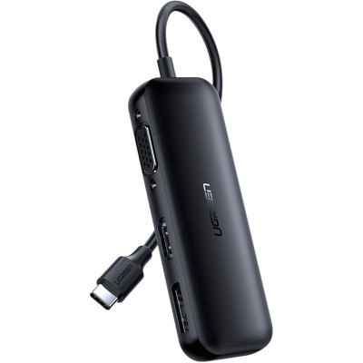 Перехідник USB2.0 Type-C to VGA V1.2/HDMI V2.0b/DP V1.2a CM260 black Ugreen (60568) Вінниця - фото 1