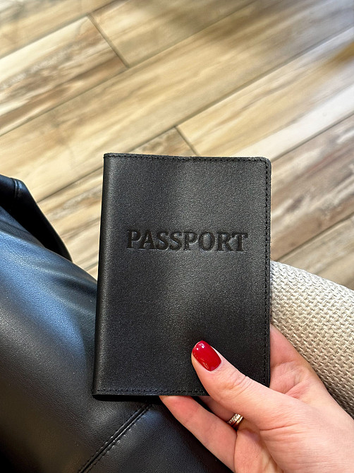 Шкіряна обкладинка для паспорта з написом 1940 Київ - фото 4