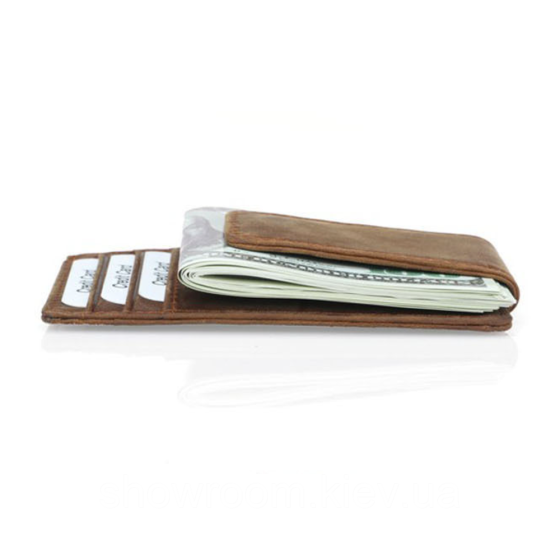 Мужской кожаный зажим для купюр на магните Wild Leather (2124) ginger Киев