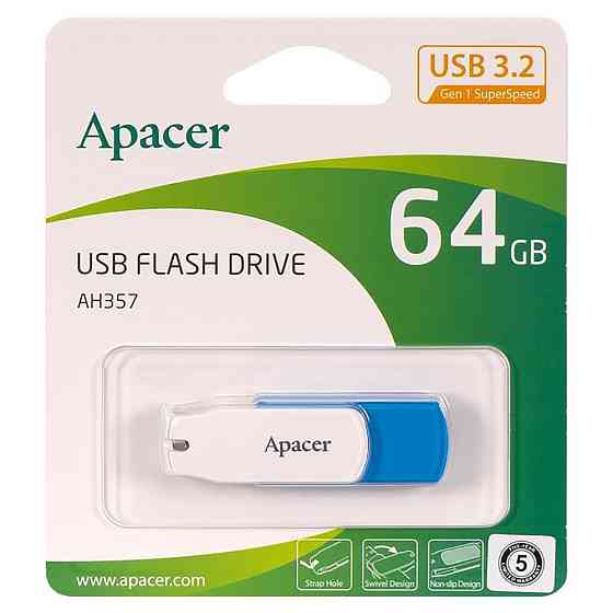 Флеш-накопичувач Apacer USB 3.2 Gen 1 AH357 64GB Blue Київ
