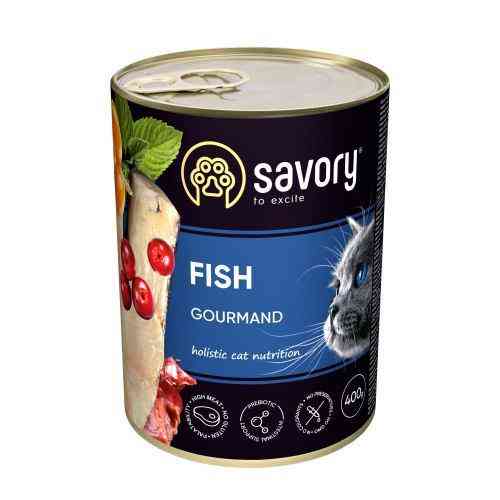 Вологий корм Savory для для дорослих вибагливих котів, з рибою, 400 г Київ