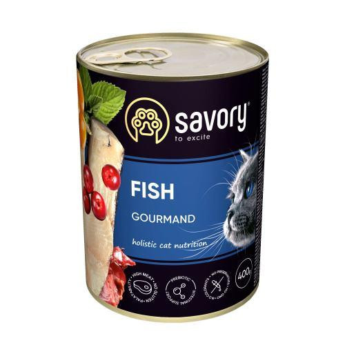Вологий корм Savory для для дорослих вибагливих котів, з рибою, 400 г Київ - фото 1