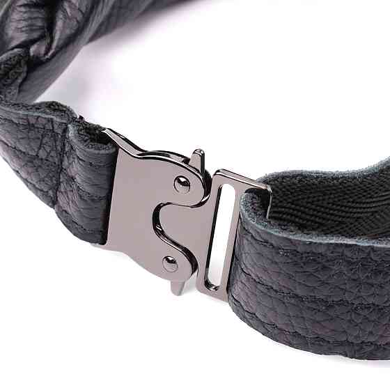 Відмінна сумка бананка із зернистої натуральної шкіри Shvigel 23145 Чорний Київ