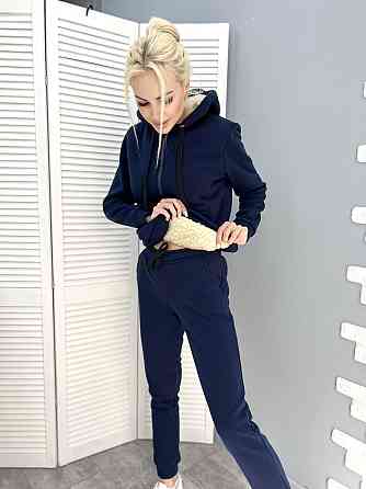 Зимовий спортивний костюм на хутрі "Nord" оптом | Батал Темно-синій, 50-52 Київ