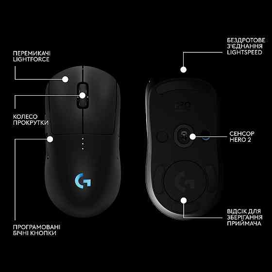 Миша бездротова Logitech G Pro 2 Lightspeed Black (910-007295) ( Чорний ) Харьков