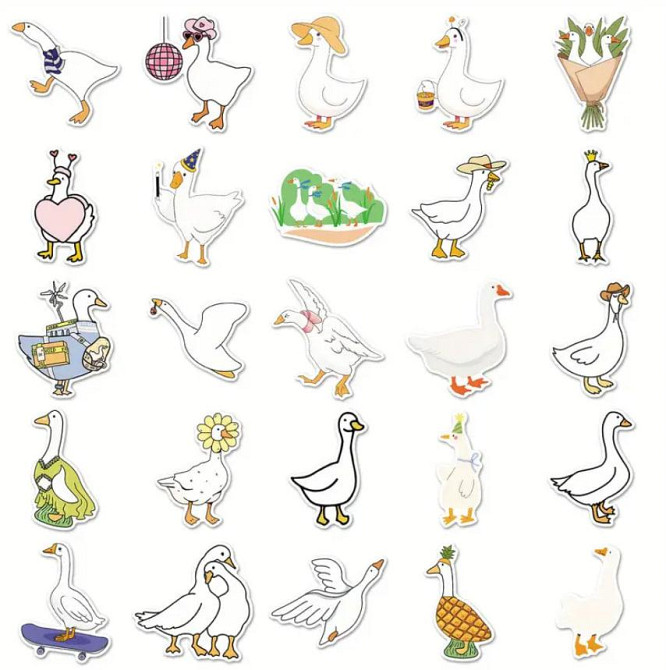Набор наклеек (стикеров) Смешной Гусь (50 шт.), стикерпак Гусь Киев - изображение 3