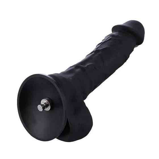 Фалоімітатор для секс-машин Hismith 8.3″ Silicone Dildo Black, система KlicLok, гнучкий стрижень Sex Aura Київ