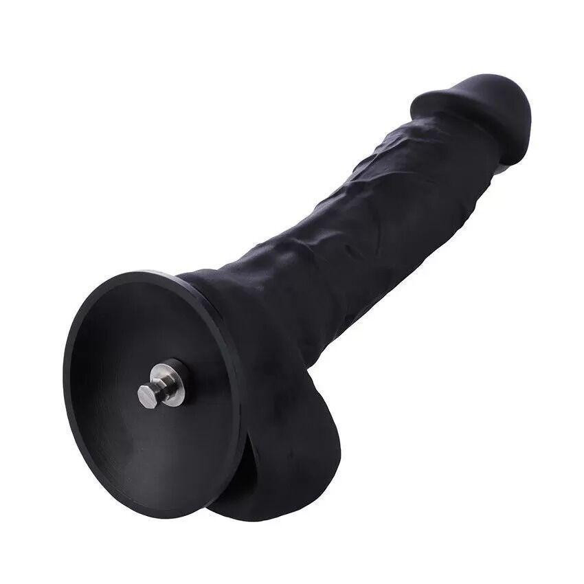 Фалоімітатор для секс-машин Hismith 8.3″ Silicone Dildo Black, система KlicLok, гнучкий стрижень Sex Aura Київ - фото 2