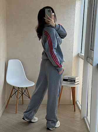 Стильный женский оверсайз костюм двойка триника флис Меланж Одесса