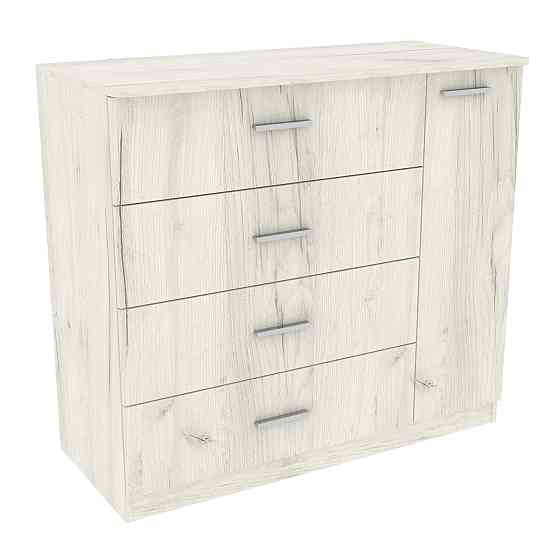 Комод Сабріна №2, Дуб Крафт Білий, 1100/500/1000 Львів