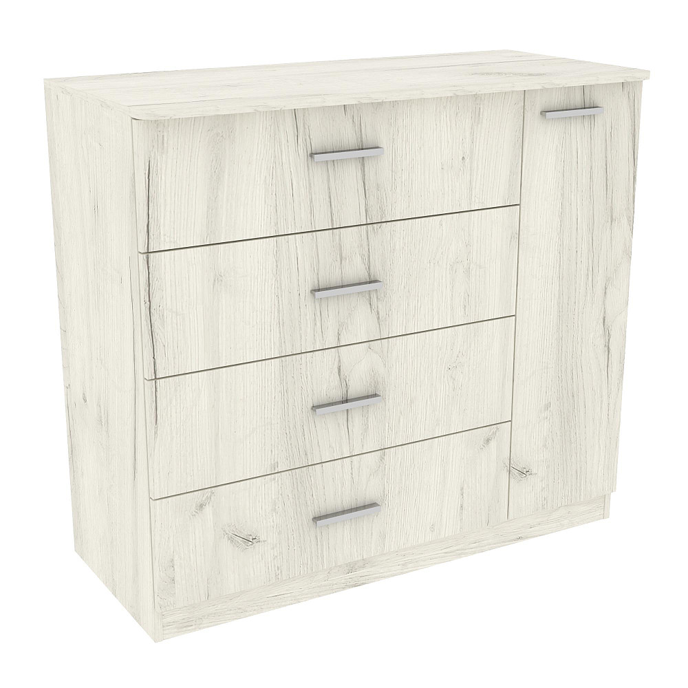 Комод Сабріна №2, Дуб Крафт Білий, 1100/500/1000 Львів - фото 1