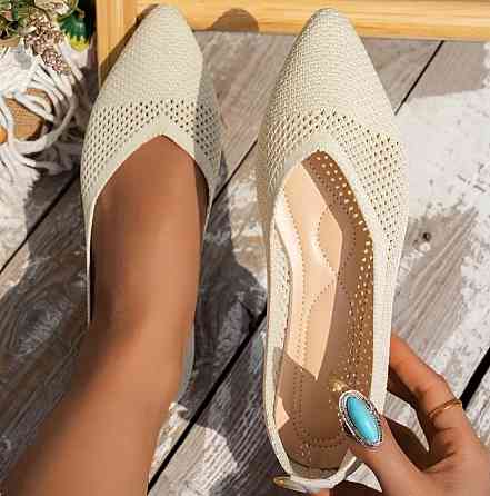 Женские балетки тканевые 248 мм бежевый Киев