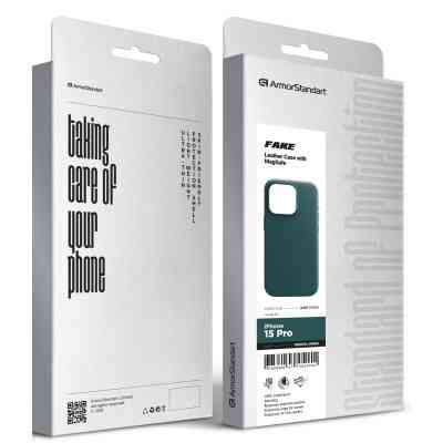 Чохол до мобільного телефона Armorstandart FAKE Leather Case Apple iPhone 15 Pro Sequoia Green (ARM76303) Вінниця