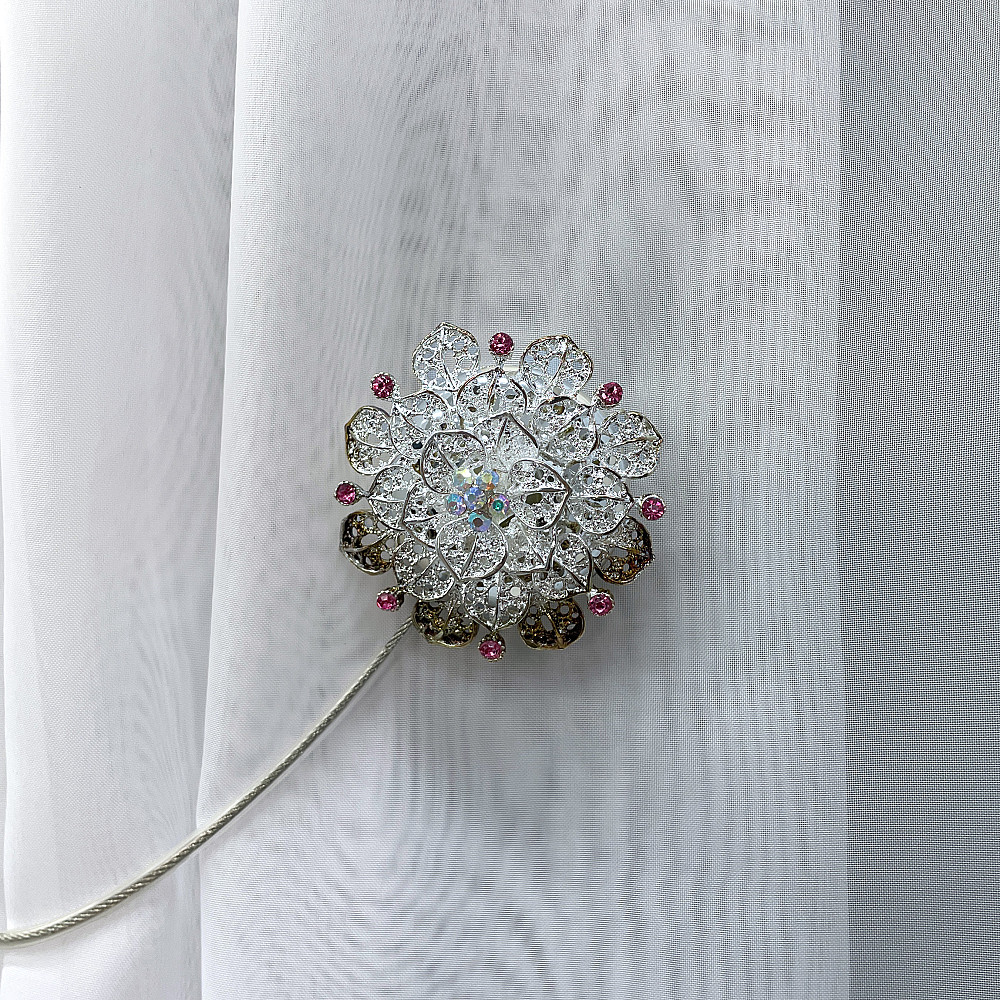 Магніти для штор та гардин "Flowers" набір 2 шт Сріблястий (81-236) Київ - фото 2