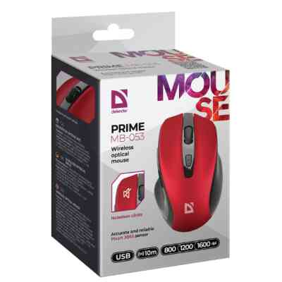 Мишка Defender Prime MB-053 Silent Wireless Red (52052) Вінниця