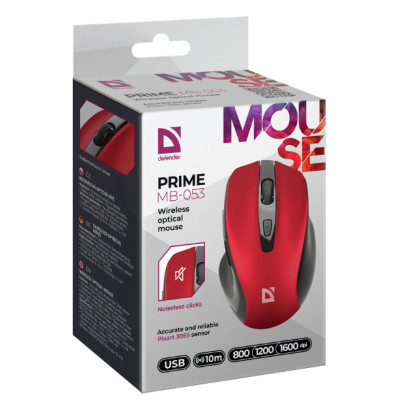 Мишка Defender Prime MB-053 Silent Wireless Red (52052) Вінниця - фото 5