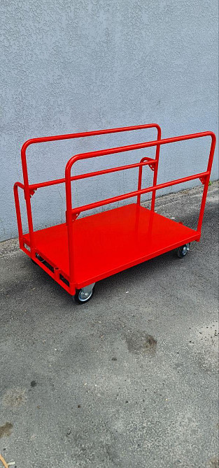 Тележка платформенная грузовая Красный 1090х750 Тележка грузовая с бортами Складская тележка Белая Церковь - изображение 1