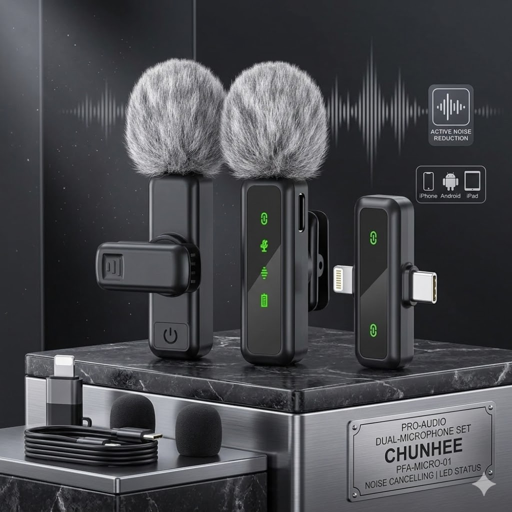 Бездротовий петличний мікрофон Jubolion H63, 2 мікрофони, USB-C/Lightning, шумозаглушення, 30 м, Black Київ - фото 1