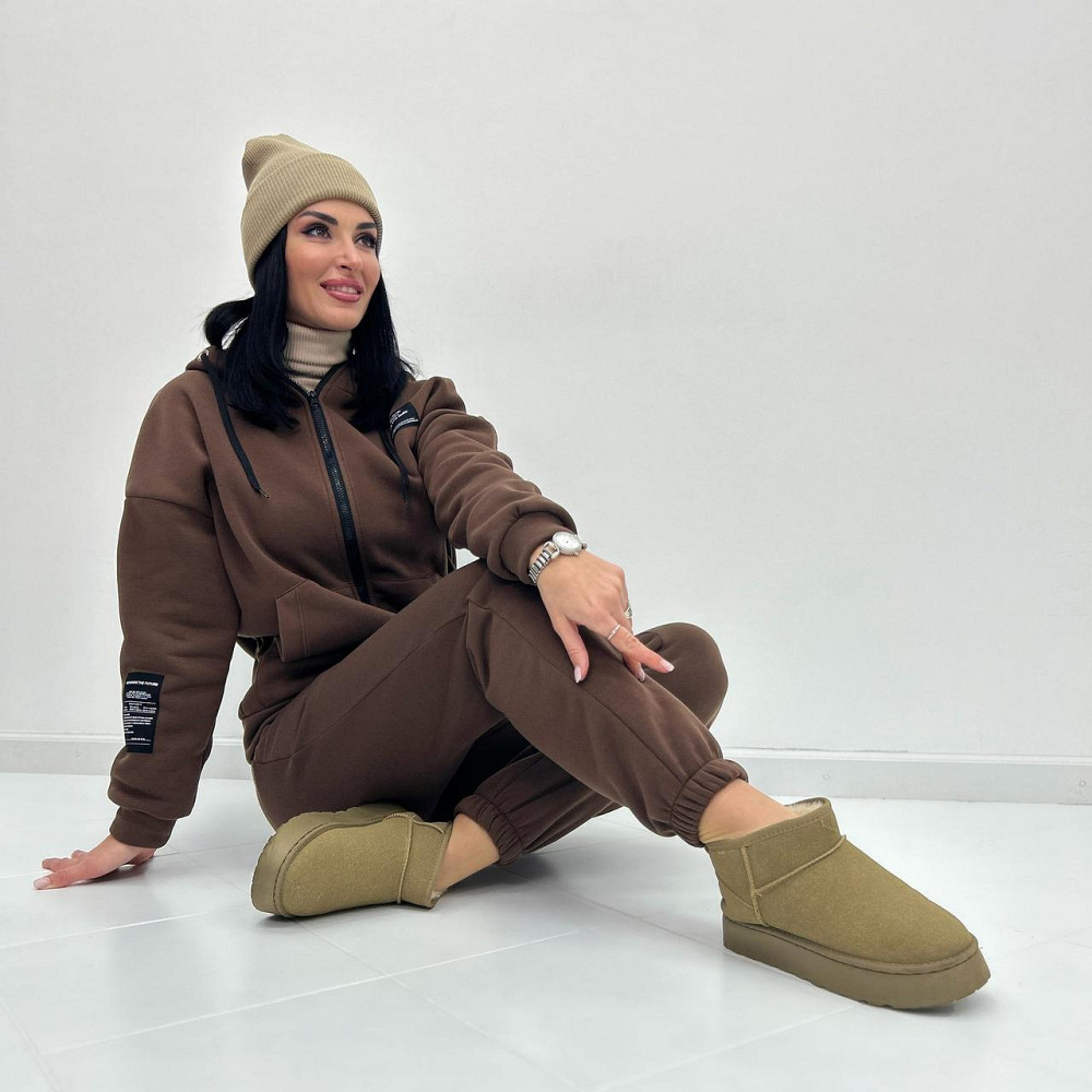 Жіночий спортивний костюм з нашивками "Walker" оптом | Норма Шоколадний, 42-44 Київ - фото 6