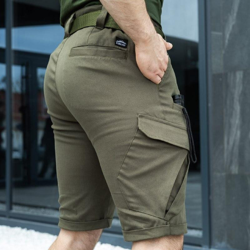 Тактические шорты мужские армейские, военные шорты Pobedov Tactical B2 хаки Одесса - изображение 5