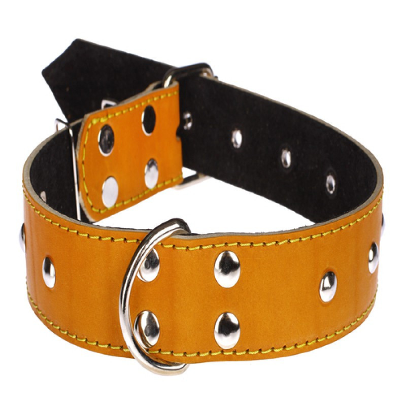 Нашийник 617 40 мм "Класик" шкіряний подвійний прикрашений Вінниця - фото 1