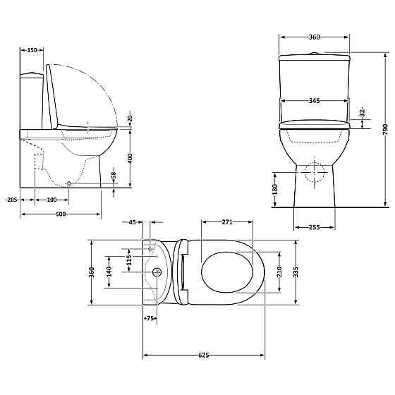 Унітаз підлоговий Qtap Evia Ultra Quiet 630×350×795 мм із сидінням Soft-close, White QTEVI27W49258 Київ