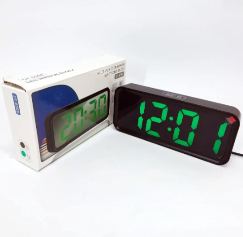 Цифровий настільний годинник DT-6508 з зеленим LED-підсвічуванням, будильником і термометром (7143) Київ - фото 8