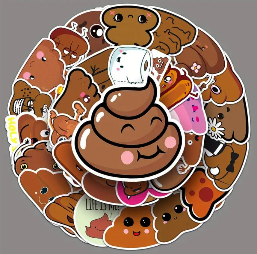 Набор наклеек Какашка Poop, стикеры, Наклейка для велосипеда, мотоцикла, компьютера, ноутбука, набор Киев - изображение 6